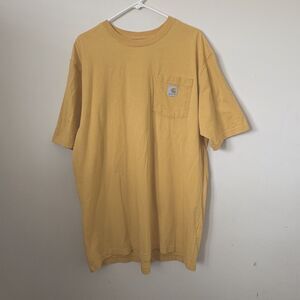 Carhartt Men's Loose Fit Heavyweight Short pocket Tshirt Yellow Large Tall